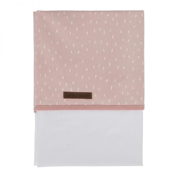 Lençol de Berço em Algodão - Salpicos Rosa Pastel
