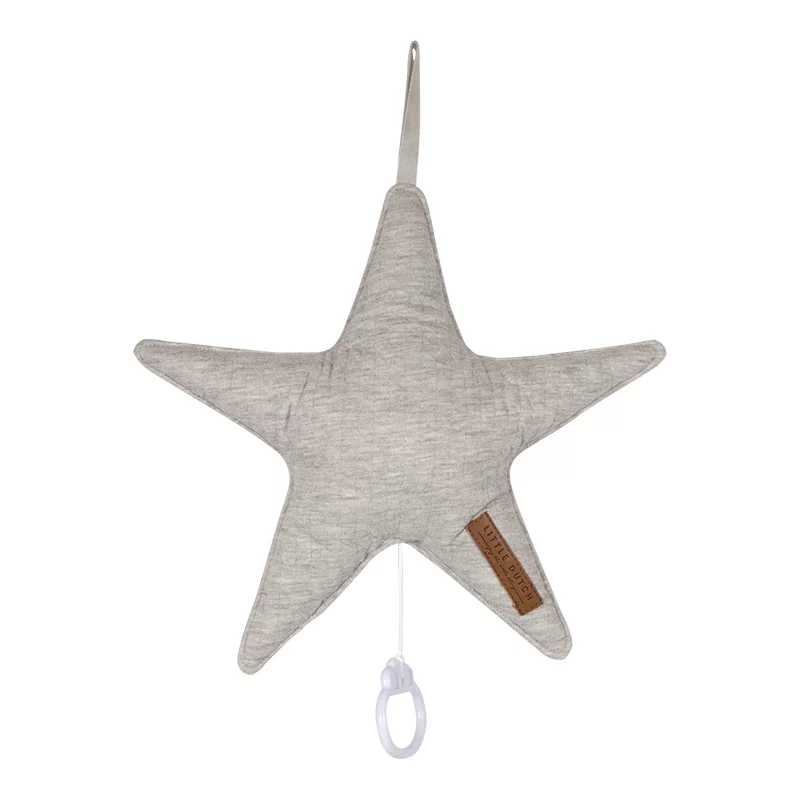 caixa de musica em forma de estrela pure grey da little dutch