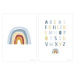 Poster A3 - Rainbow Alphabet Blue