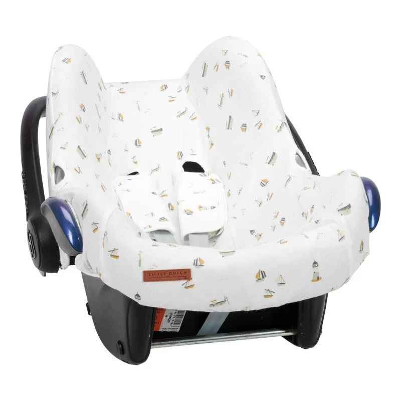 Babyschalen-Bezug-0-Sailors-Bay-weiss-Little-Dutch-TE40421690-8720168537867-01 Forra para Cadeira Auto 0+ Sailors Bay White (não incluí a canopy) - Image 1