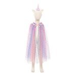 Disfarce de Unicórnio Arco-íris - Capa e Bandelete