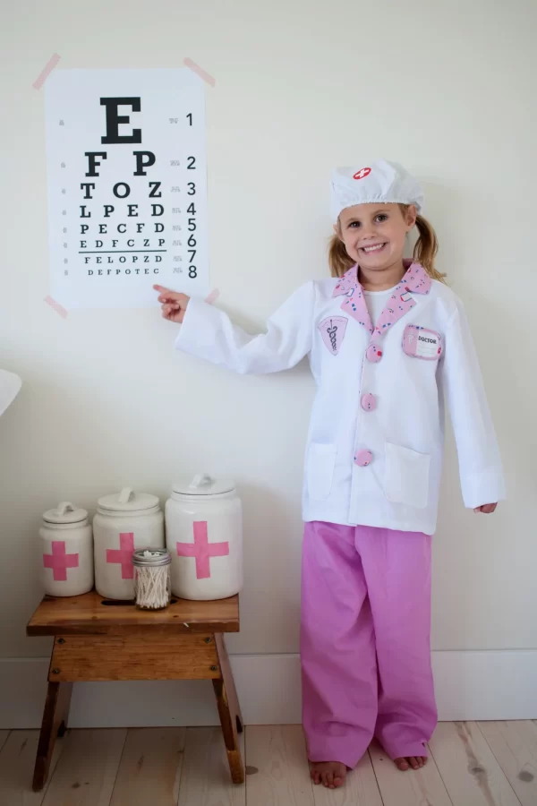 Disfarce Médico Rosa - 5/6anos - Image 2