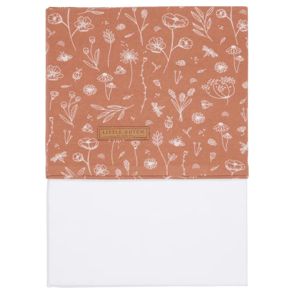 Lençol de Berço | Cot Sheet | wild flowers rust