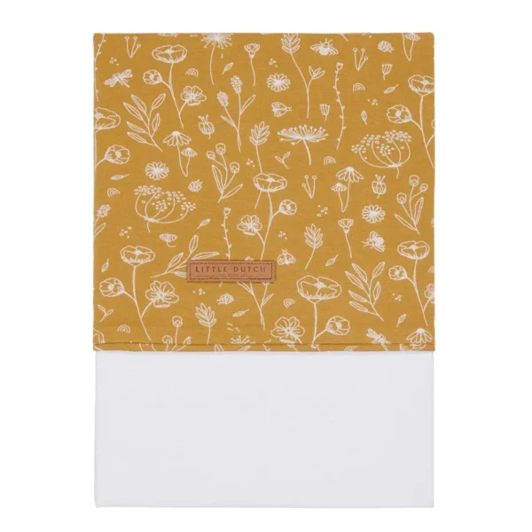 Lençol de Berço | Cot Sheet | wild flowers ochre