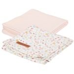 Swaddles 70 x 70 - Flowers & Butterflies / Pure Soft Pink