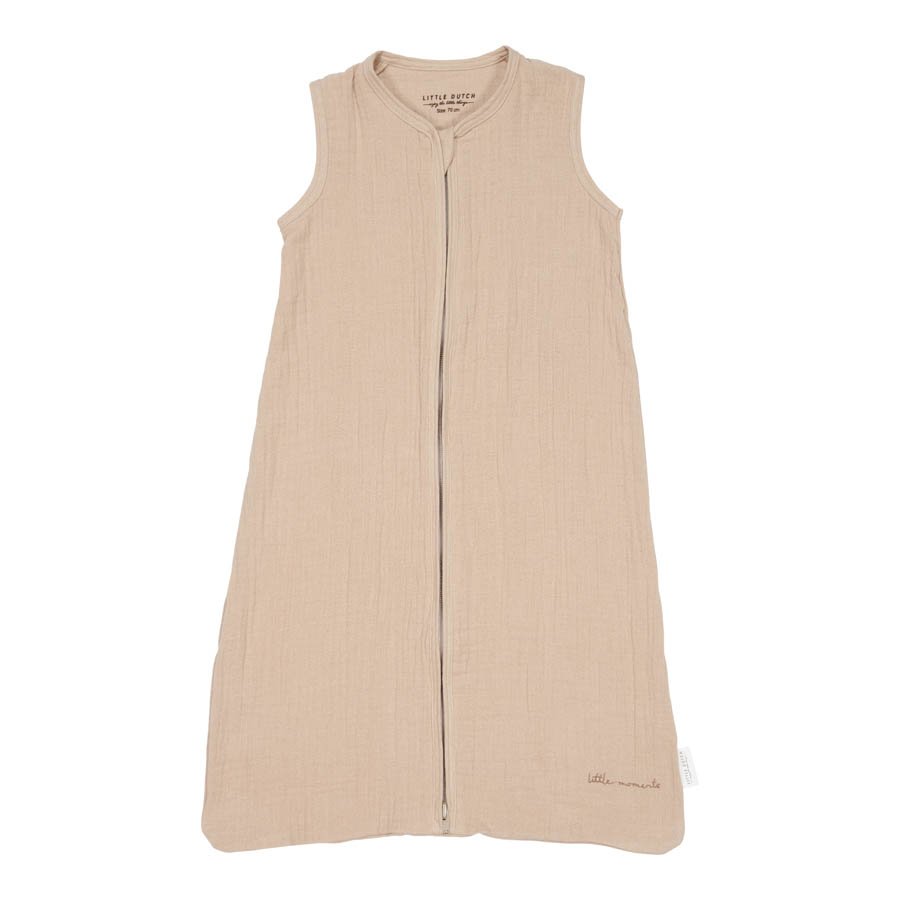 TE12323024-Summer-sleeping-bag-70-cm-muslin-Beige-Newborn-naturals.jpg Saco Cama de Verão Musselina 70 cm | Pure Bege - Image 1