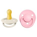 Pack de 2 Chuchas BIBS - De Lux - Ivory/Baby Pink - Size1 Round - Image 2