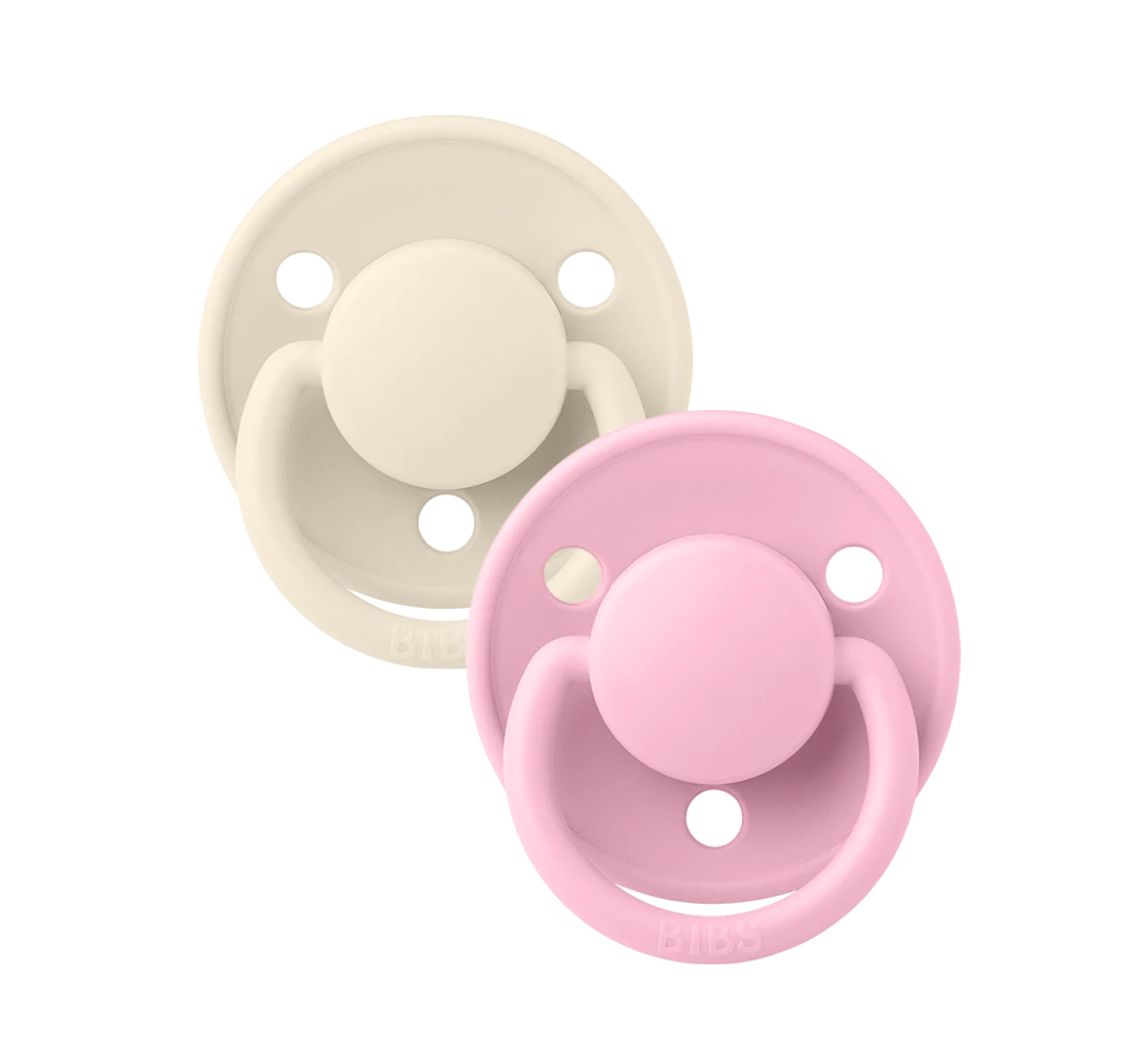 Screenshot 2024-03-02 at 15.53.02 Pack de 2 Chuchas BIBS - De Lux - Ivory/Baby Pink - Size1 Round - Image 1