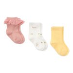 Meias ( Pack de 3 ) - Flower Pink / White Meadows / Honey Yellow