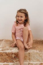 T-shirt de Banho | Manga Curta C/  Folhos | Seahorse Pink - Image 6