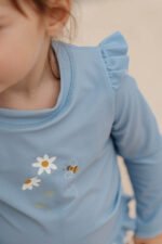 T-shirt de Banho | Manga Comprida  C/ Folhos | Blue Daisies - Image 3