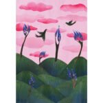 Caixa de jóias musical ‘Ethereal’ com suporte para anéis e espelho largo ‘Happy Birds’ - Image 3