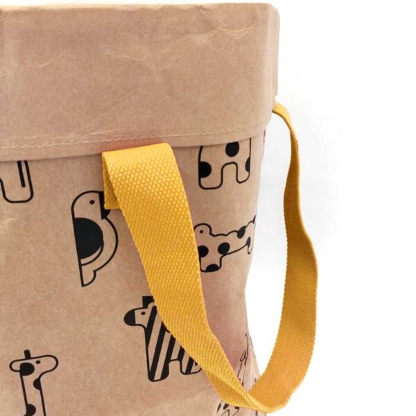 Saco de Arrumação Impermeável em Papel Kraft - 'Animais' - Image 3