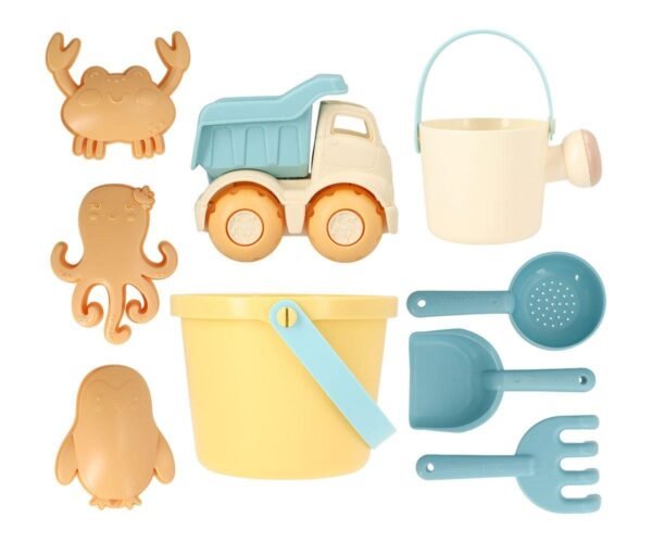 Set Brinquedos de Praia Balde com Camião - Amarelo - Image 1