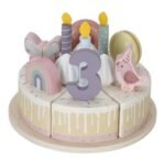 Bolo de Aniversário em Madeira - Rosa