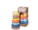 Torre de Empilhar em Silicone | Gato - Creme e Azul - Image 3