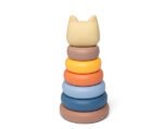 Torre de Empilhar em Silicone | Gato - Creme e Azul