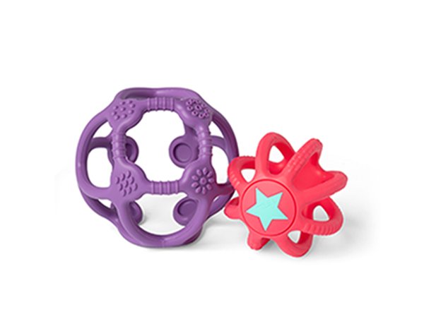 Set de 2 Bolas Sensoriais em Silicone - Purple e Rosa