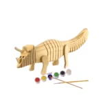 DIY - Triceratops de Madeira para Colorir