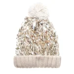 Gorro de Malha com Lantejoulas Brilhantes - 7-10 Anos