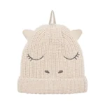 Gorro de Malha Unicórnio Arco-Íris - 3-6 Anos