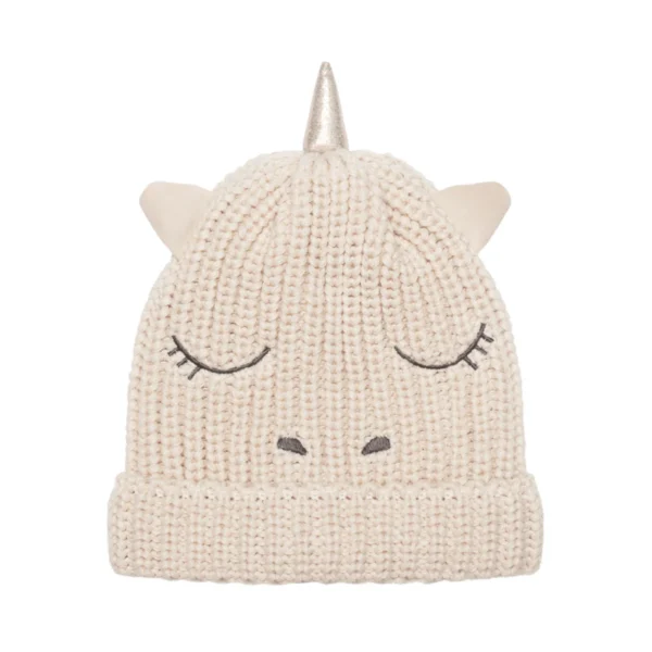 Gorro de Malha Unicórnio Arco-Íris - 3-6 Anos
