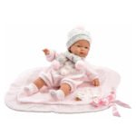 Bebé Joelle Recém Nascido Chorona com Manta Rosa - 38 cm