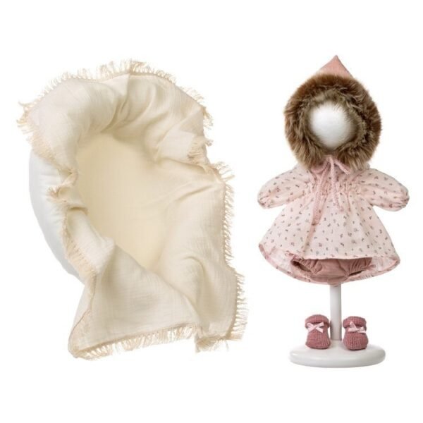 Acessórios para Boneca, Roupa Gorro com Pelo e Almofada - 42 cm
