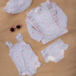 Cueca de Banho com Folhos | Sunny Flowers Blue - Image 4