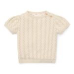 Pullover de Malha em Manga Curta - Creme