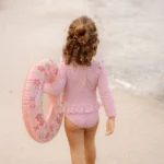 Fato de Banho de Manga Comprida com Folhos – Sunny Flowers Blush Pink - Image 5