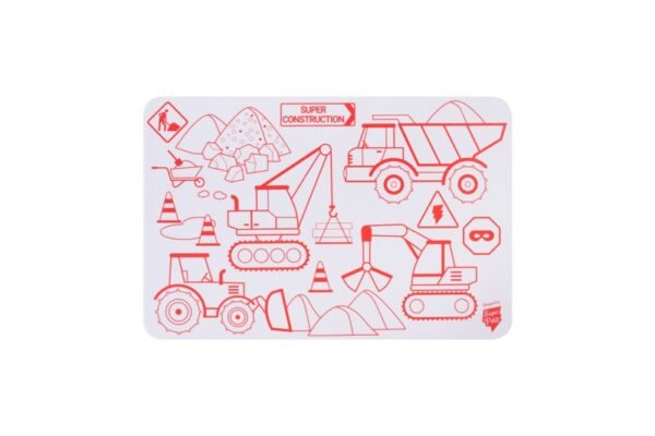 Mini Individual Reversivel em Silicone - Super Construction | Com 4 Marcadores Apagáveis - Image 5