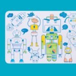 Mini Individual Reversivel em Silicone - Robot | Com 4 Marcadores Apagáveis - Image 9