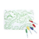 Mini Individual Reversivel em Silicone - Dino | Com 4 Marcadores Apagáveis - Image 4