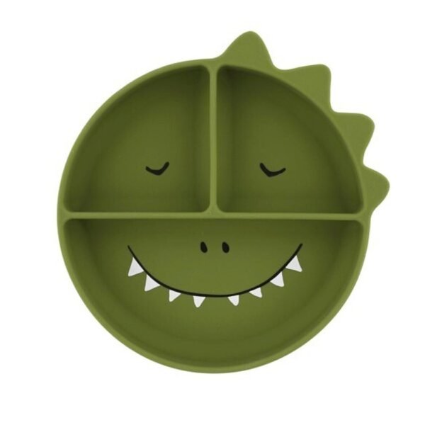 Prato de Silicone c/ Divisórias e Ventosa - Mr. Dino