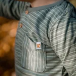 T-shirt de manga comprida Verde Floresta às riscas - Image 4