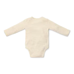 Body envelope de manga comprida Soft Beige Stripe - Image 2