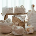 Cesto de arrumação pequeno - Pure Soft Beige com riscas - Image 4
