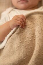 Manta cama de grades tricotada com forro polar - Pure Soft Beige - Image 2
