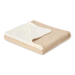 Manta cama de grades tricotada com forro polar - Pure Soft Beige