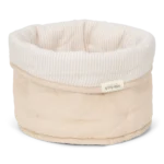 Cesto de arrumação pequeno - Pure Soft Beige com riscas