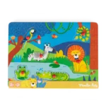 Puzzle com Som em Madeira Animais Les Popipop - Moulin Roty