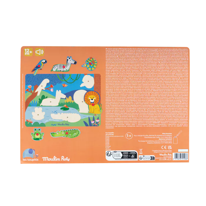 Puzzle com Som em Madeira Animais Les Popipop - Moulin Roty - Image 3
