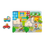 Puzzle com Som em Madeira Transportes Les Popipop - Moulin Roty - Image 3