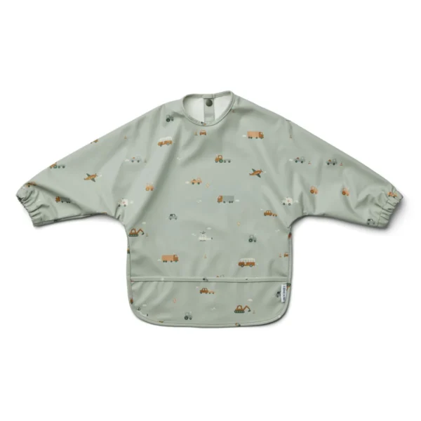 Babete com Manga Merle Cape - Vehicles/dove blue mix