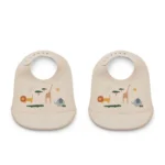 Pack de 2 Babetes Tilda em Silicone - Safari sandy mix