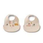 Pack de 2 Babetes Ember em Silicone - Cats and Dogs / Sandy