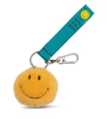 Smiley ECO Fuzzy Pingente de bolsa ou telemóvel Yellow