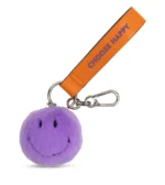 Smiley ECO Fuzzy Pingente de bolsa ou telemóvel Purple