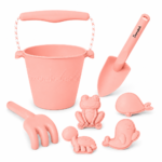 Set de Praia Scrunch - Balde | Pá | Moldes - Coral